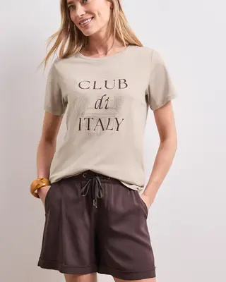 Street One Shirt met Artwork - Clay Sand