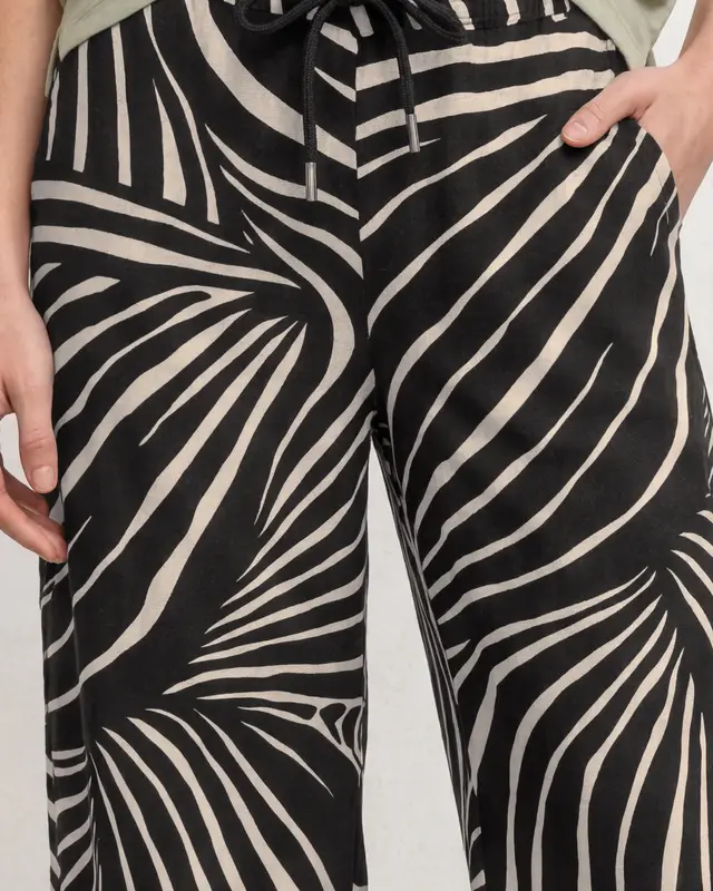 Street One Print Pants - Black