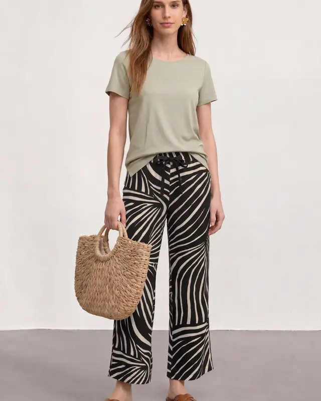 Street One Print Pants - Black