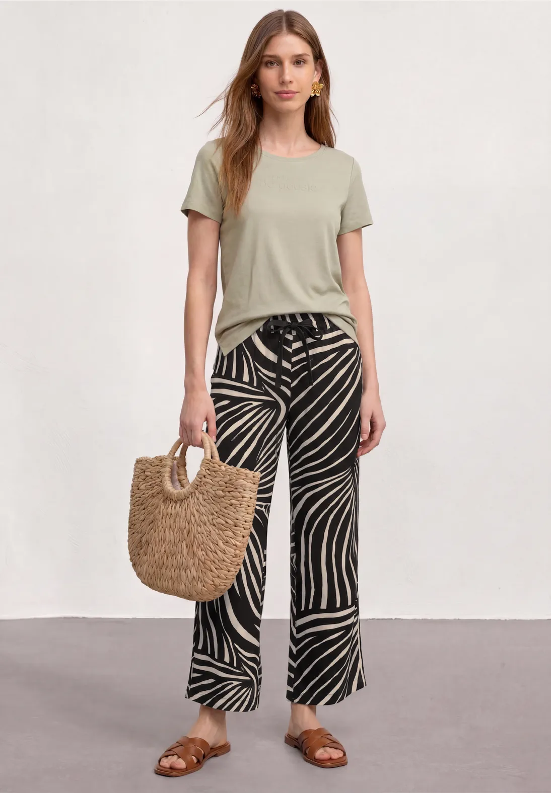 Street One Print Hose - Black