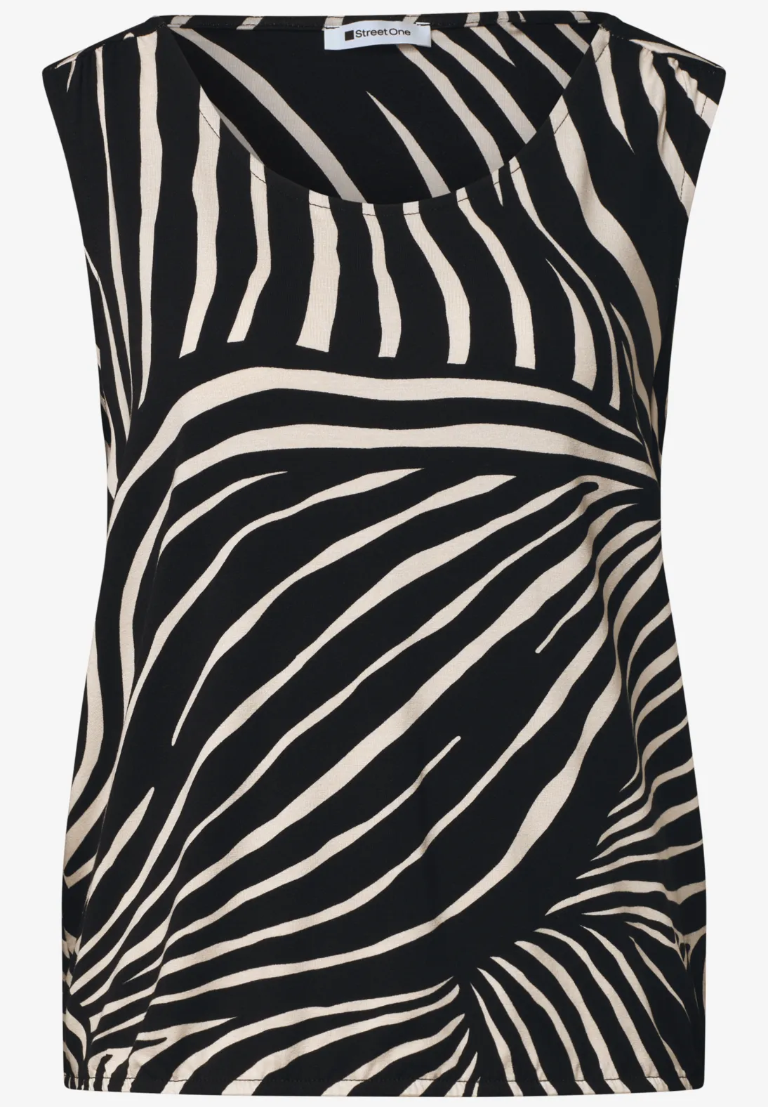 Street One Top Elastiksaum - Black