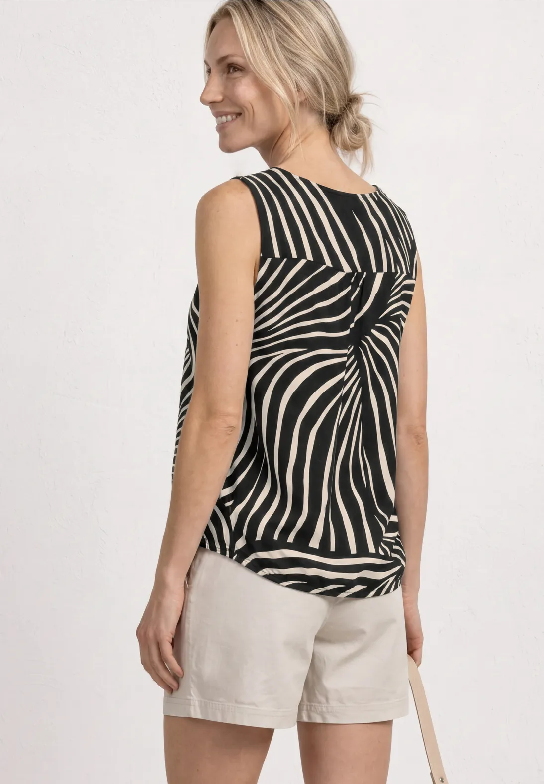 Street One Top Elastiksaum - Black