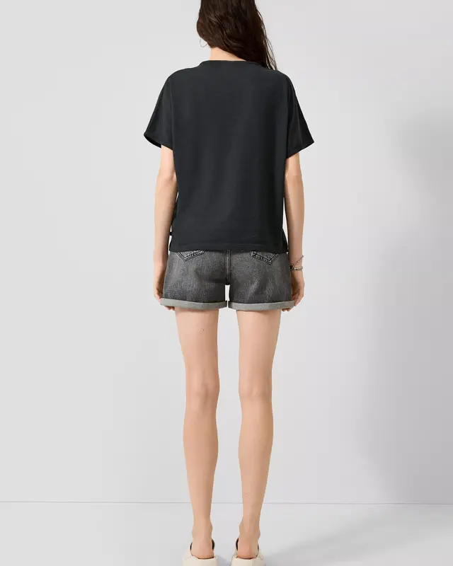 QS by S. Oliver T-Shirt Frontprint - Black