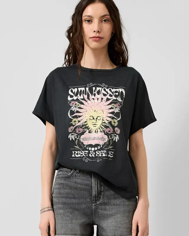 QS by S. Oliver T-Shirt Frontprint - Black