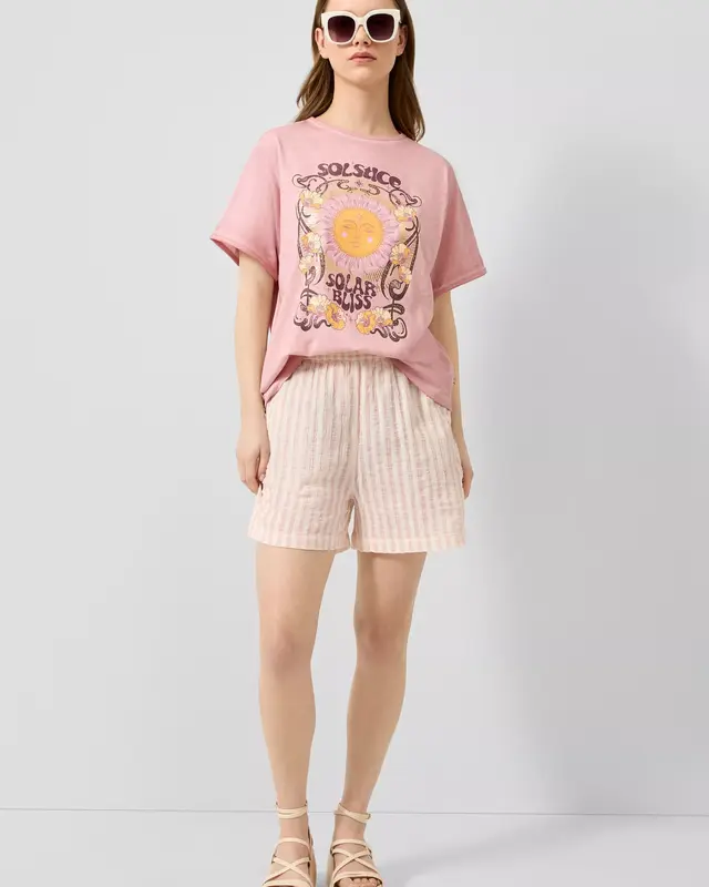 QS by S. Oliver T-Shirt Frontprint - Pink