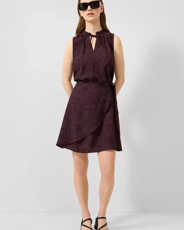 QS by S. Oliver Print Blouse - Bordeaux