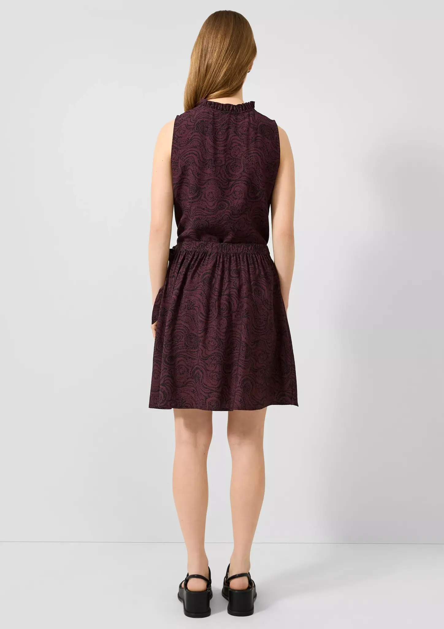 QS by S. Oliver Print Blouse - Bordeaux