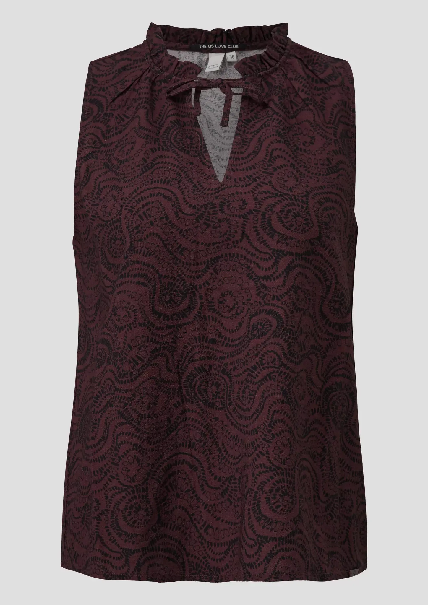 QS by S. Oliver Print Bluse - Bordeaux