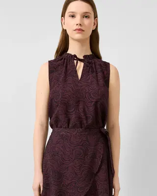 QS by S. Oliver Print Bluse - Bordeaux