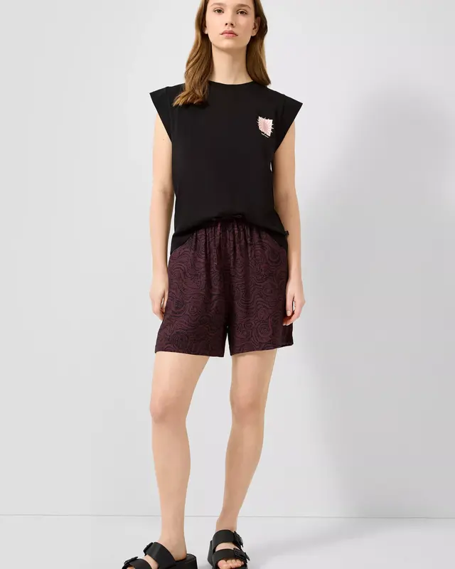 QS by S. Oliver Print Short - Bordeaux