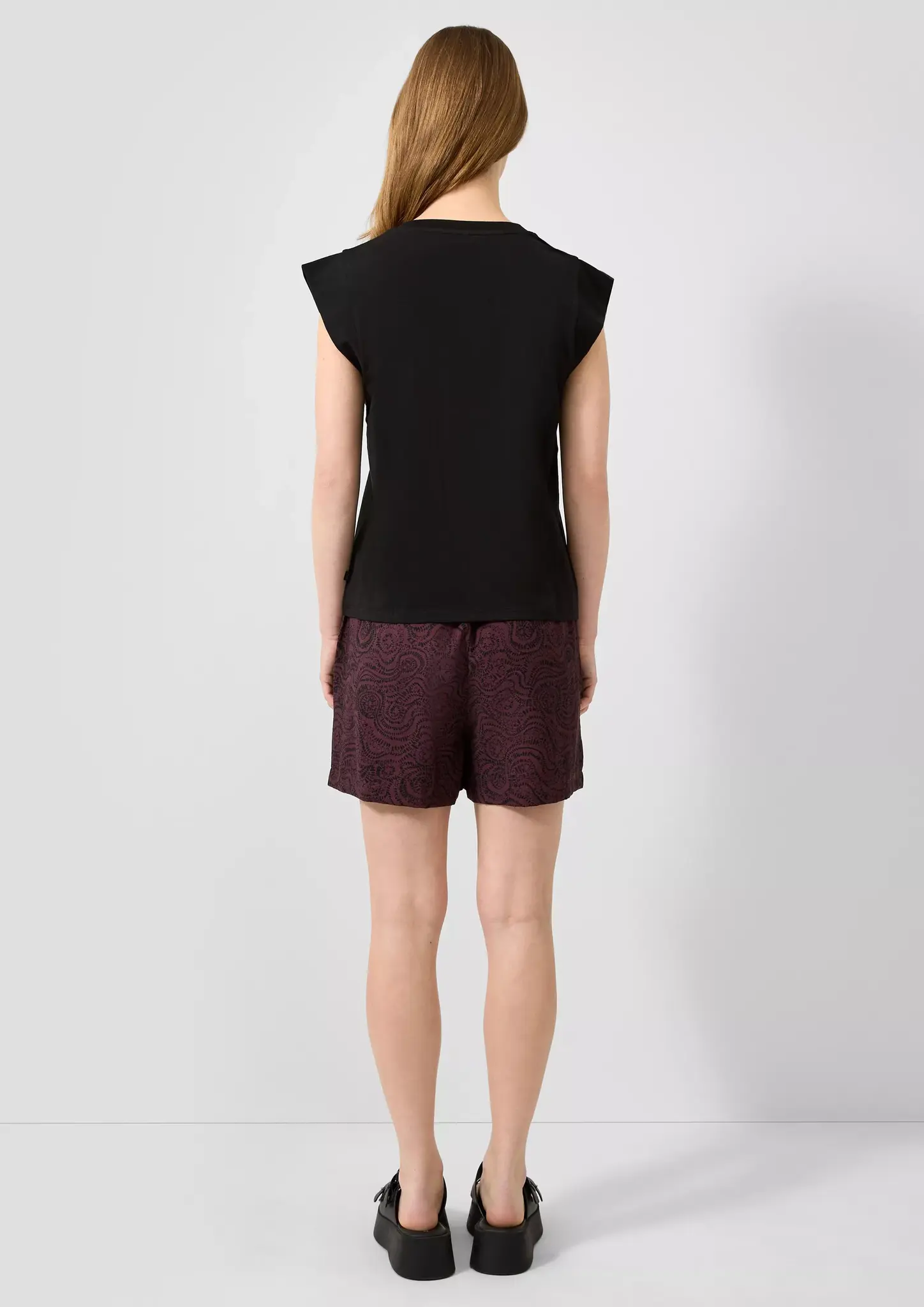 QS by S. Oliver Print Short - Bordeaux