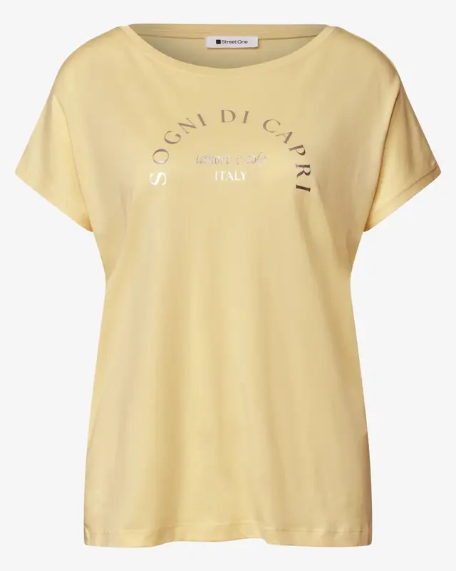 Street One Shirt Frontprint - Soft Yellow