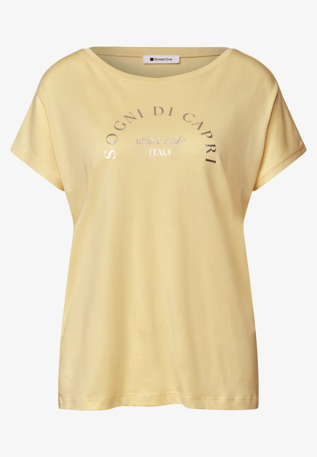 Street One Shirt Frontprint - Soft Yellow