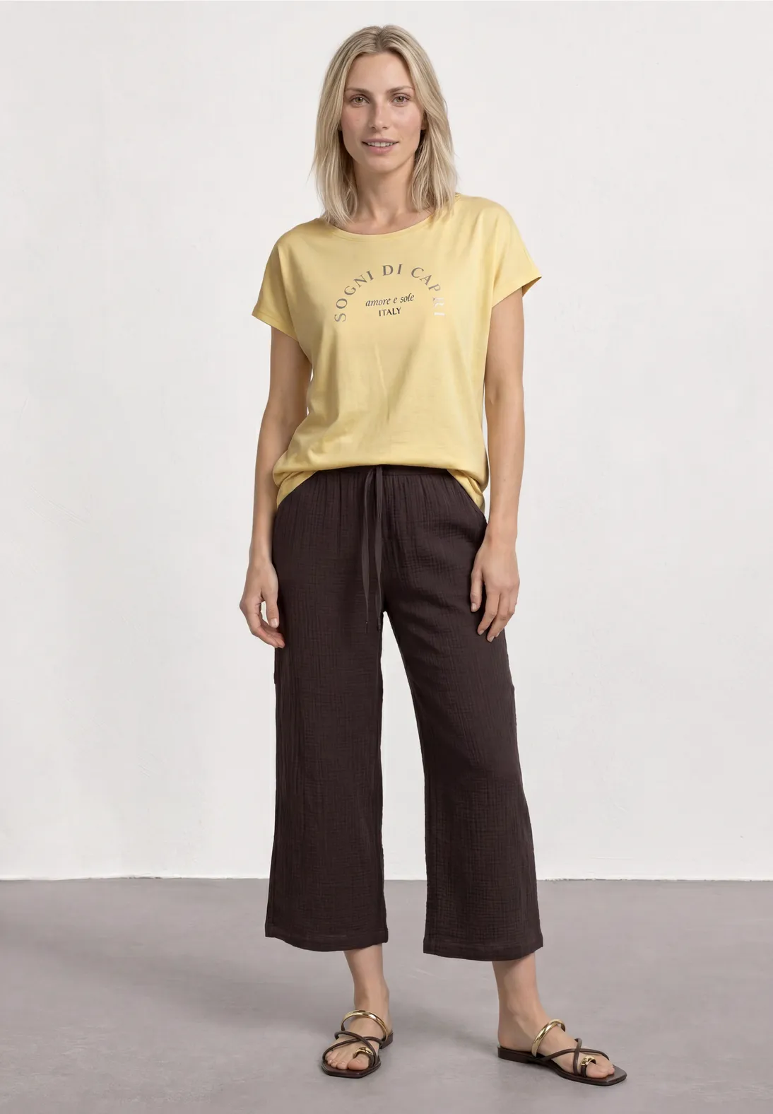Street One Shirt Frontprint - Soft Yellow