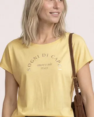 Street One Shirt Frontprint - Soft Yellow