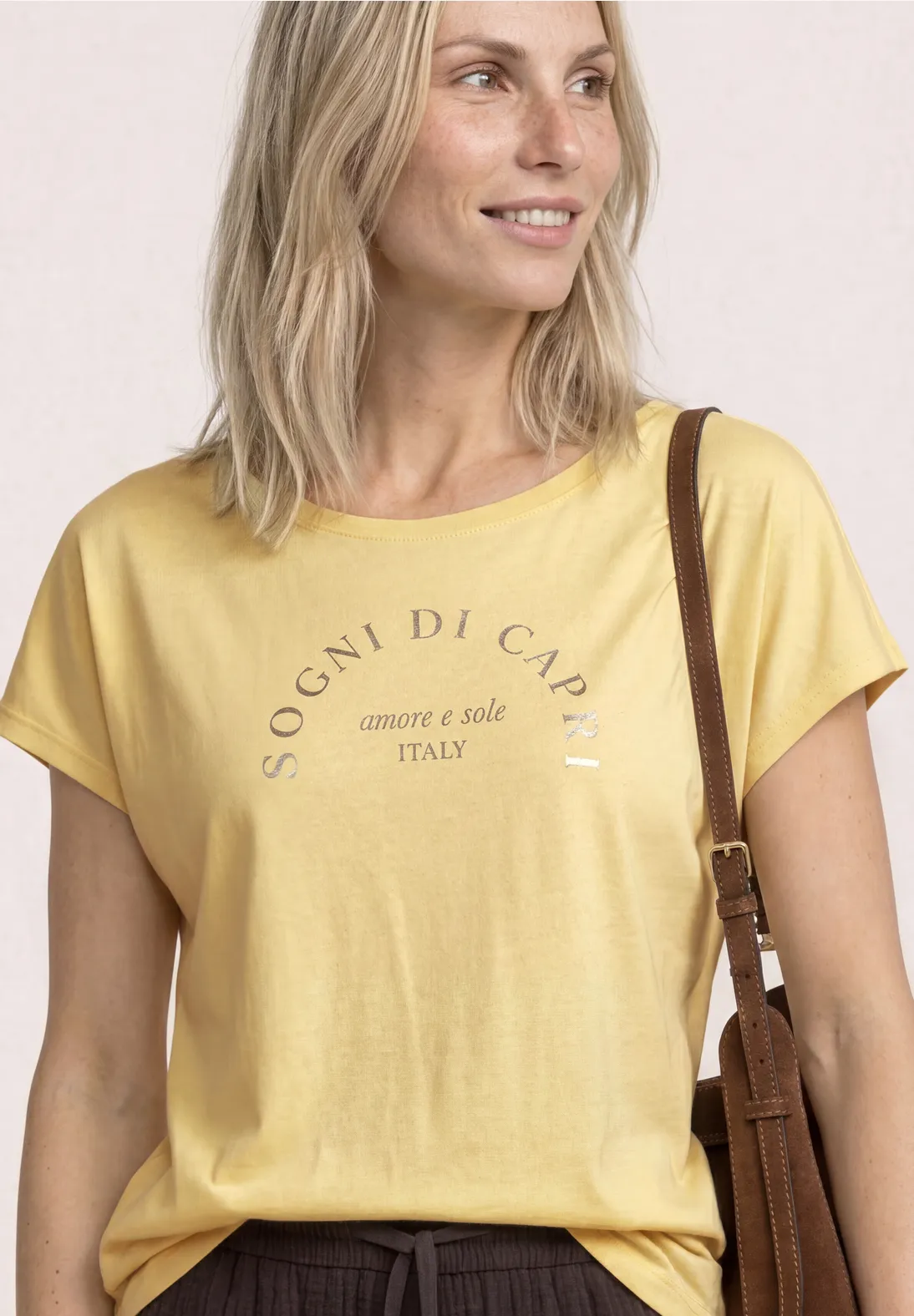 Street One Shirt Frontprint - Soft Yellow