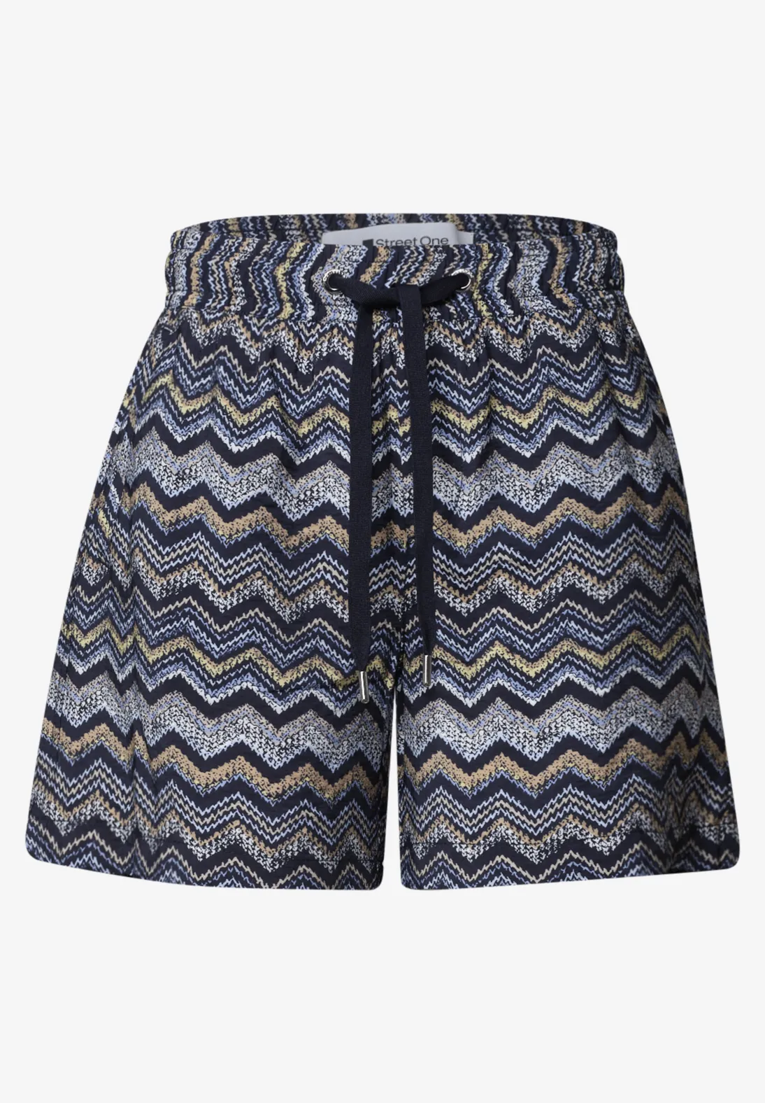 Street One High Waist Short mit Print - Frozen Wave