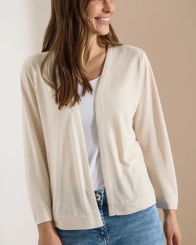 Cecil Open Vest - Pearl Beige