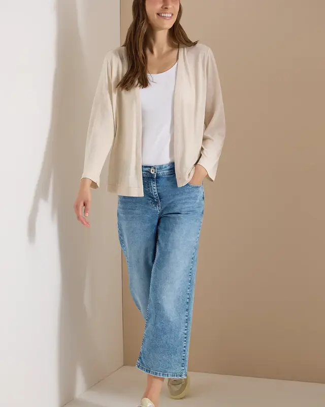 Cecil Open Cardigan - Pearl Beige