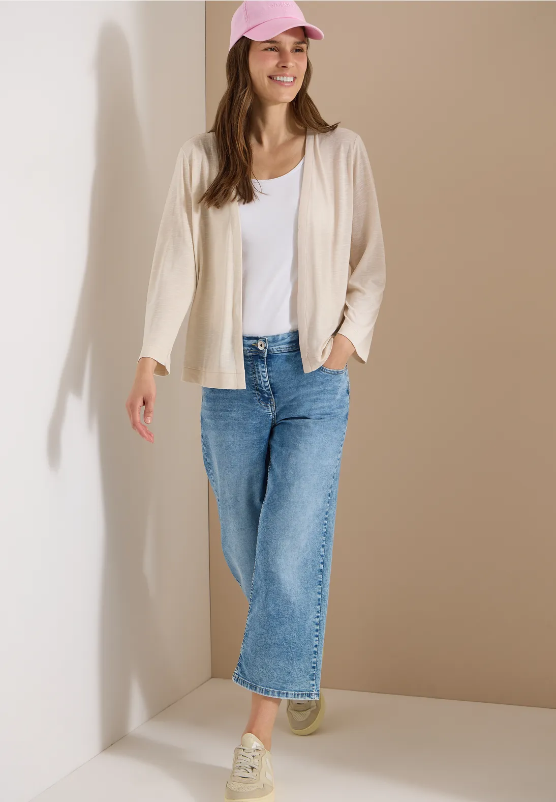 Cecil Open Cardigan - Pearl Beige