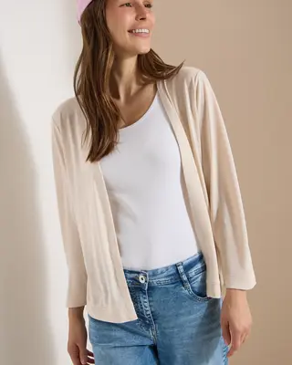 Cecil Open Cardigan - Pearl Beige