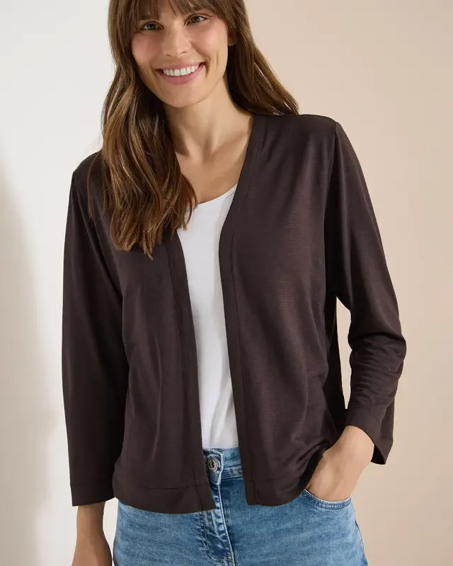 Cecil Offener Cardigan - Brown Cacao