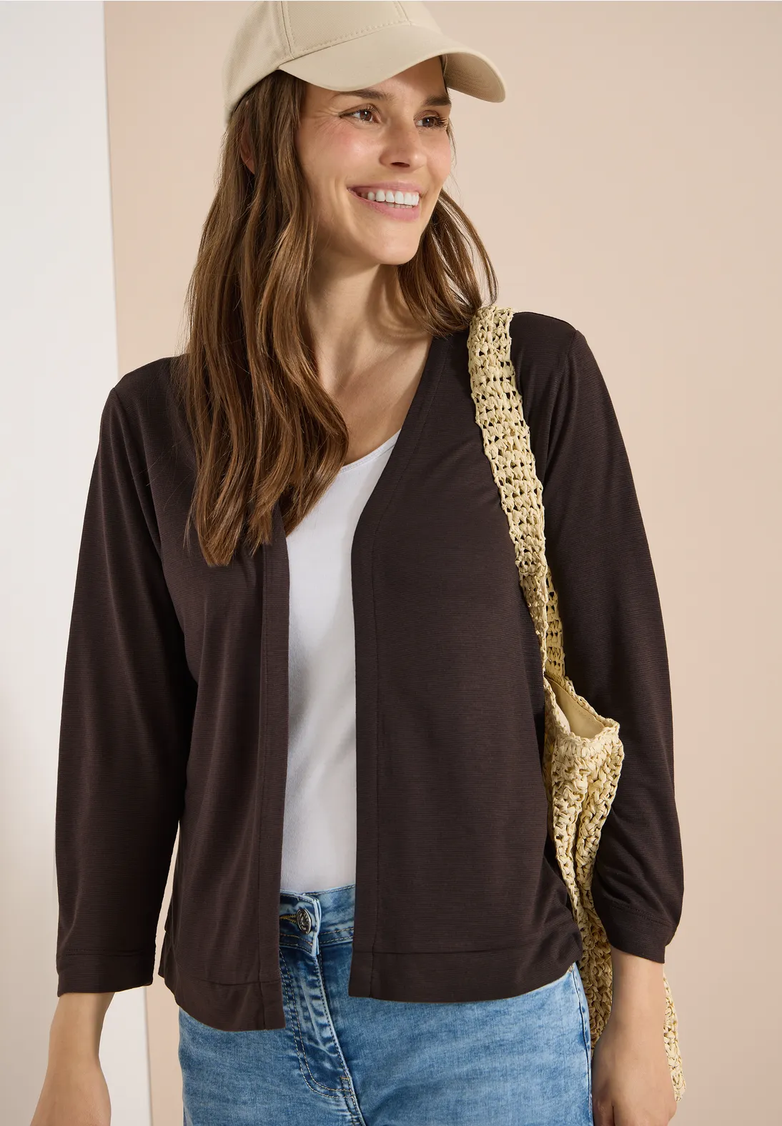 Cecil Open Vest - Brown Cacao