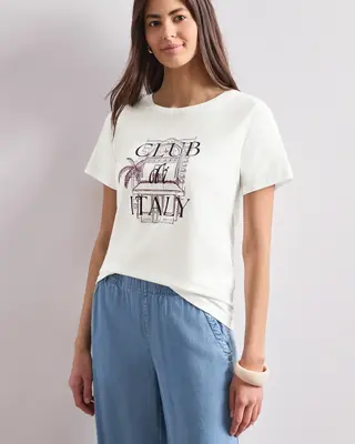 Street One Shirt met Artwork - Off White