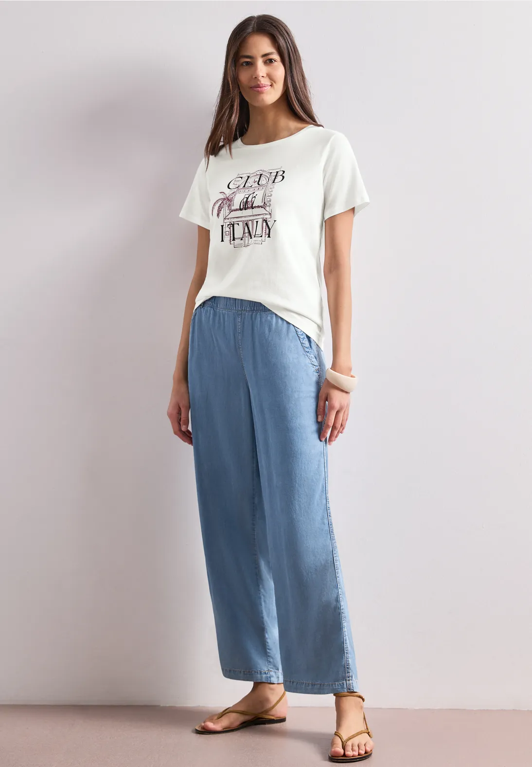 Street One Shirt met Artwork - Off White