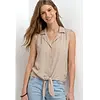 Blousetop Bowlingcollar - Clay Sand