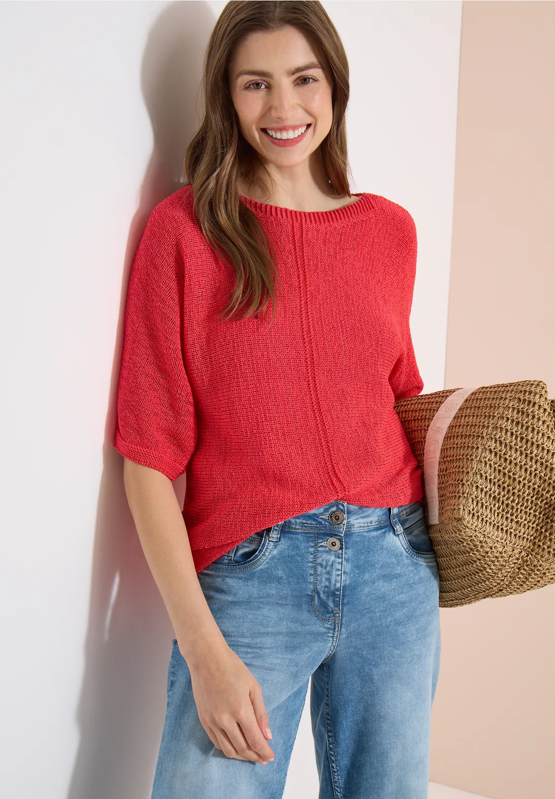 Cecil Dolman Pullover - Coral