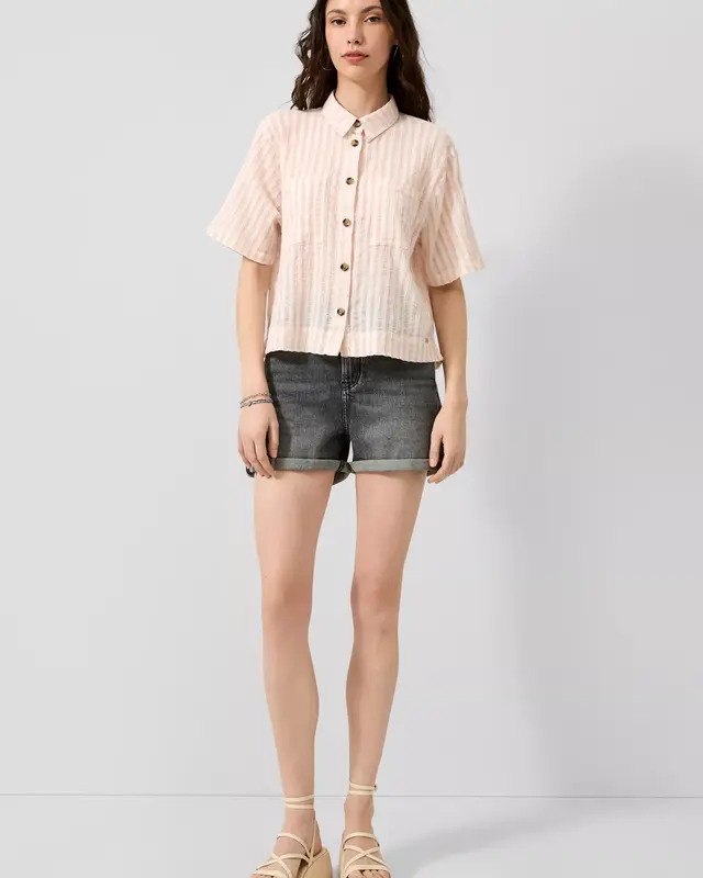 QS by S. Oliver Streifen Bluse - Pink