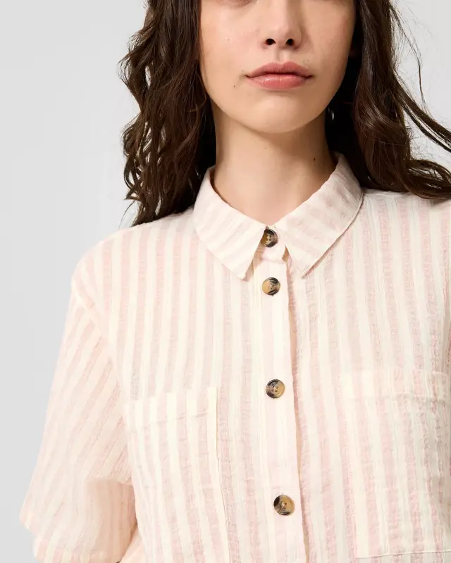QS by S. Oliver Streifen Bluse - Pink