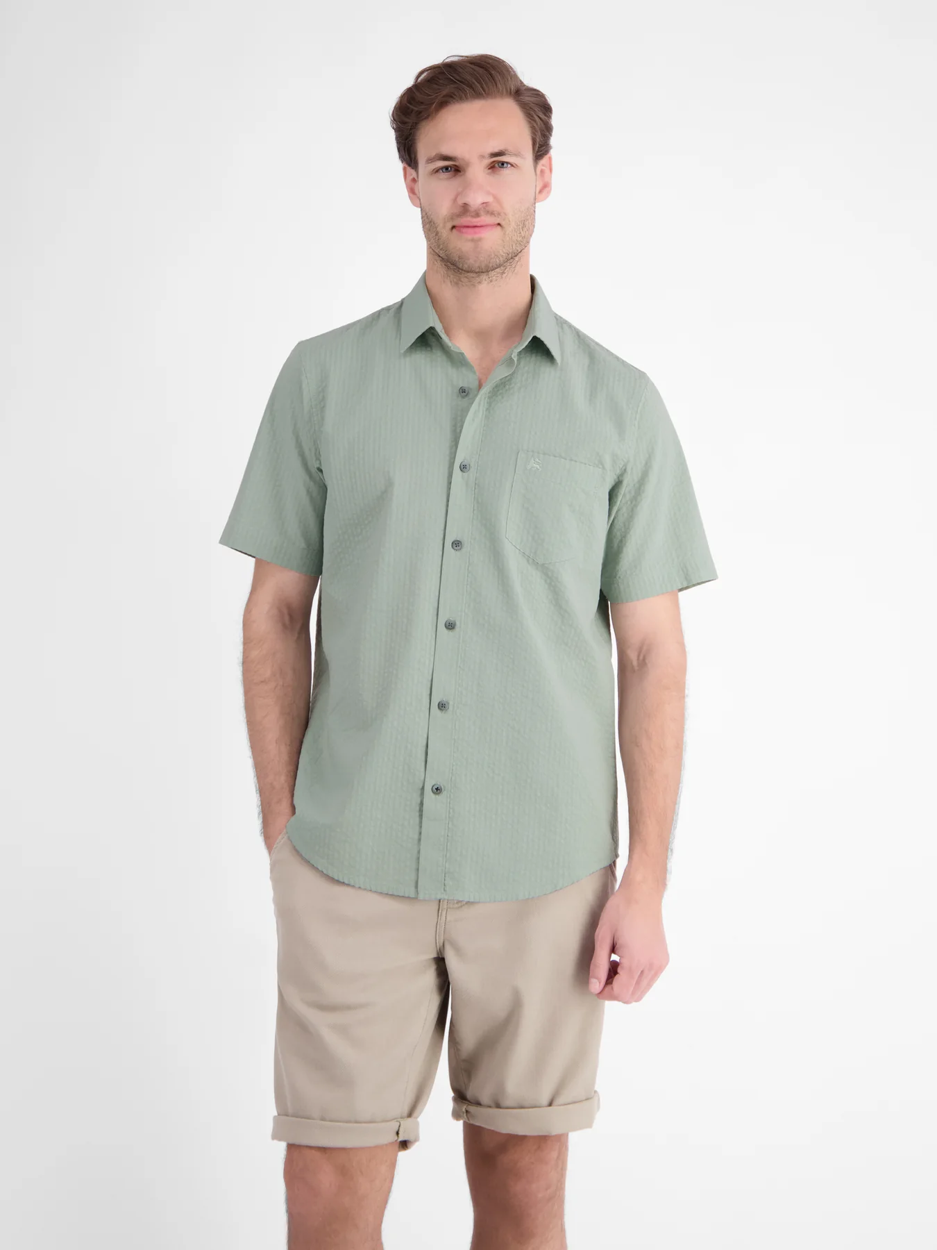 Lerros Struktur Hemd - Bay Green