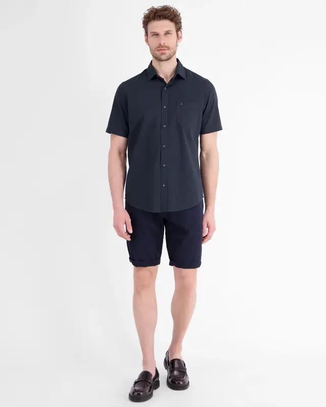 Lerros Structuur Overhemd - Classic Navy
