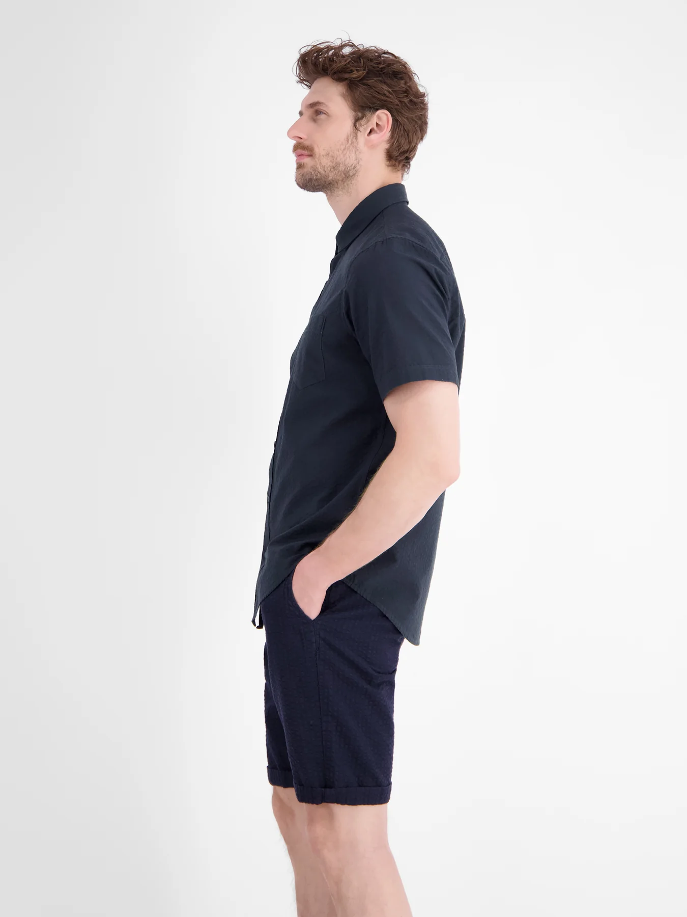 Lerros Struktur Hemd - Classic Navy