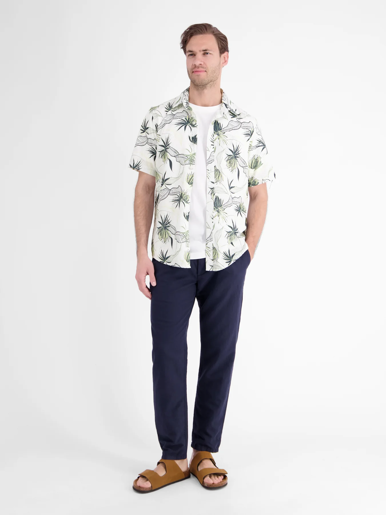 Lerros Hemd Blumenprint - Broken White