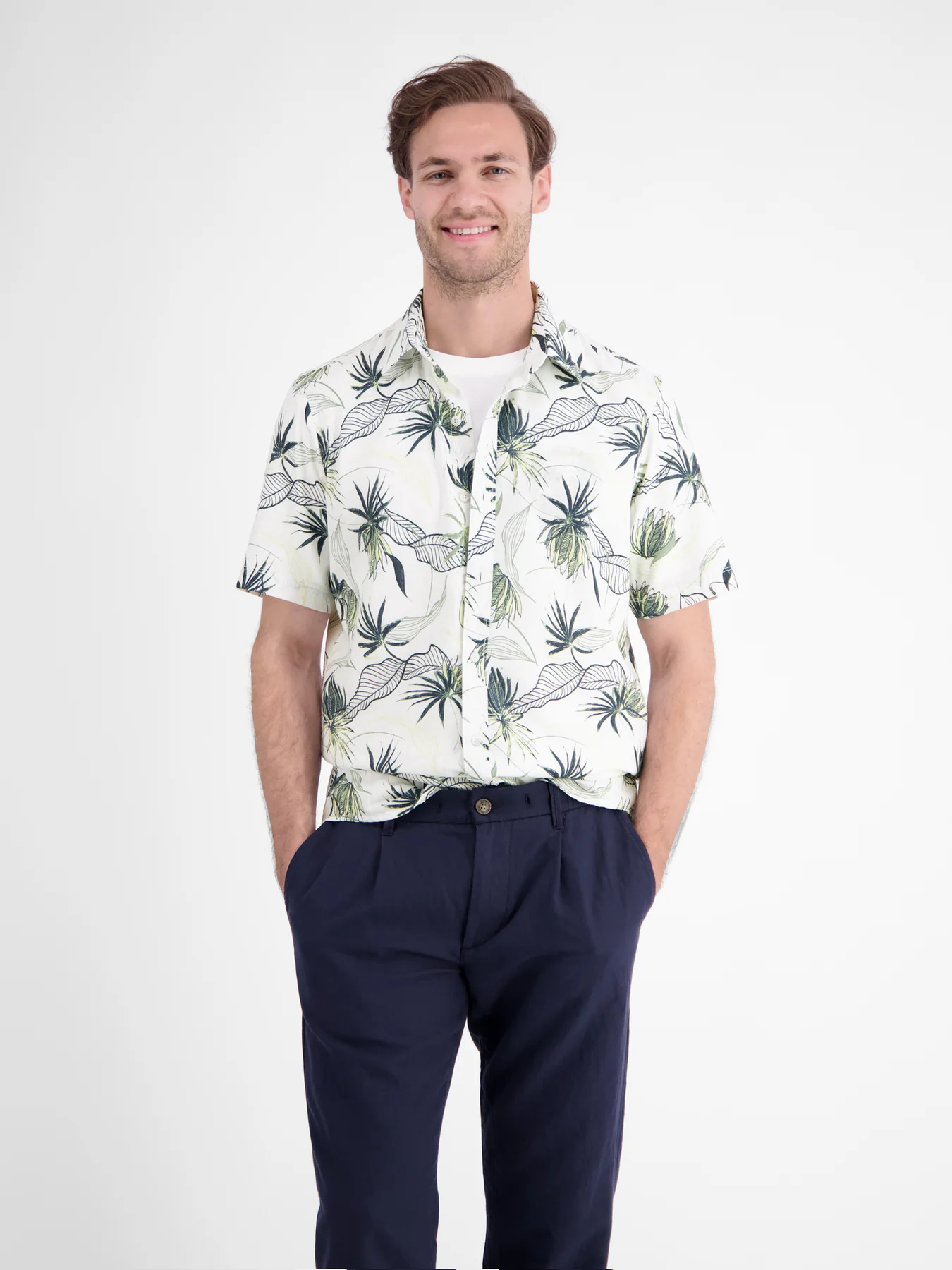 Lerros Shirt Floral Print - Broken White