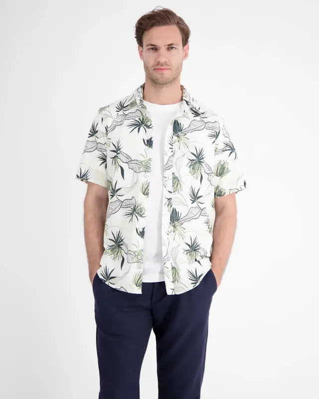 Lerros Overhemd Bloemenprint - Broken White