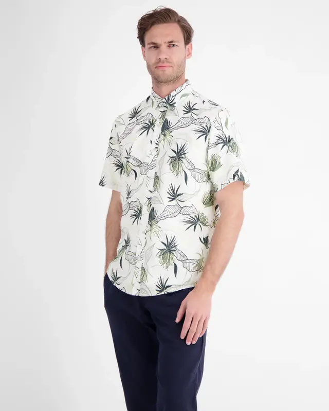 Lerros Overhemd Bloemenprint - Broken White