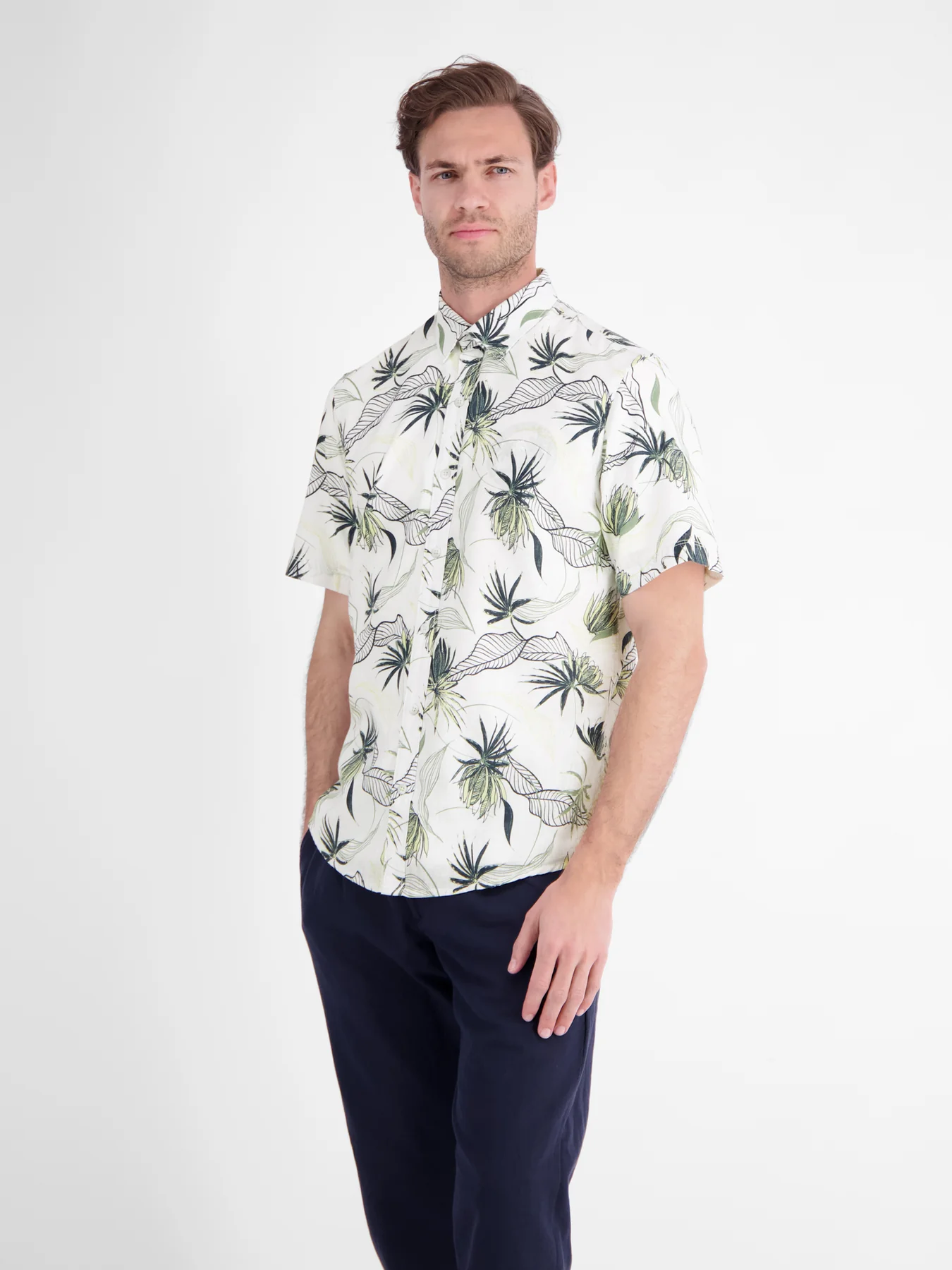 Lerros Overhemd Bloemenprint - Broken White