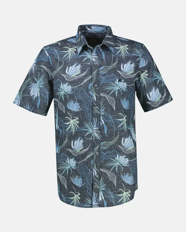 Lerros Overhemd Bloemenprint - Classic Navy