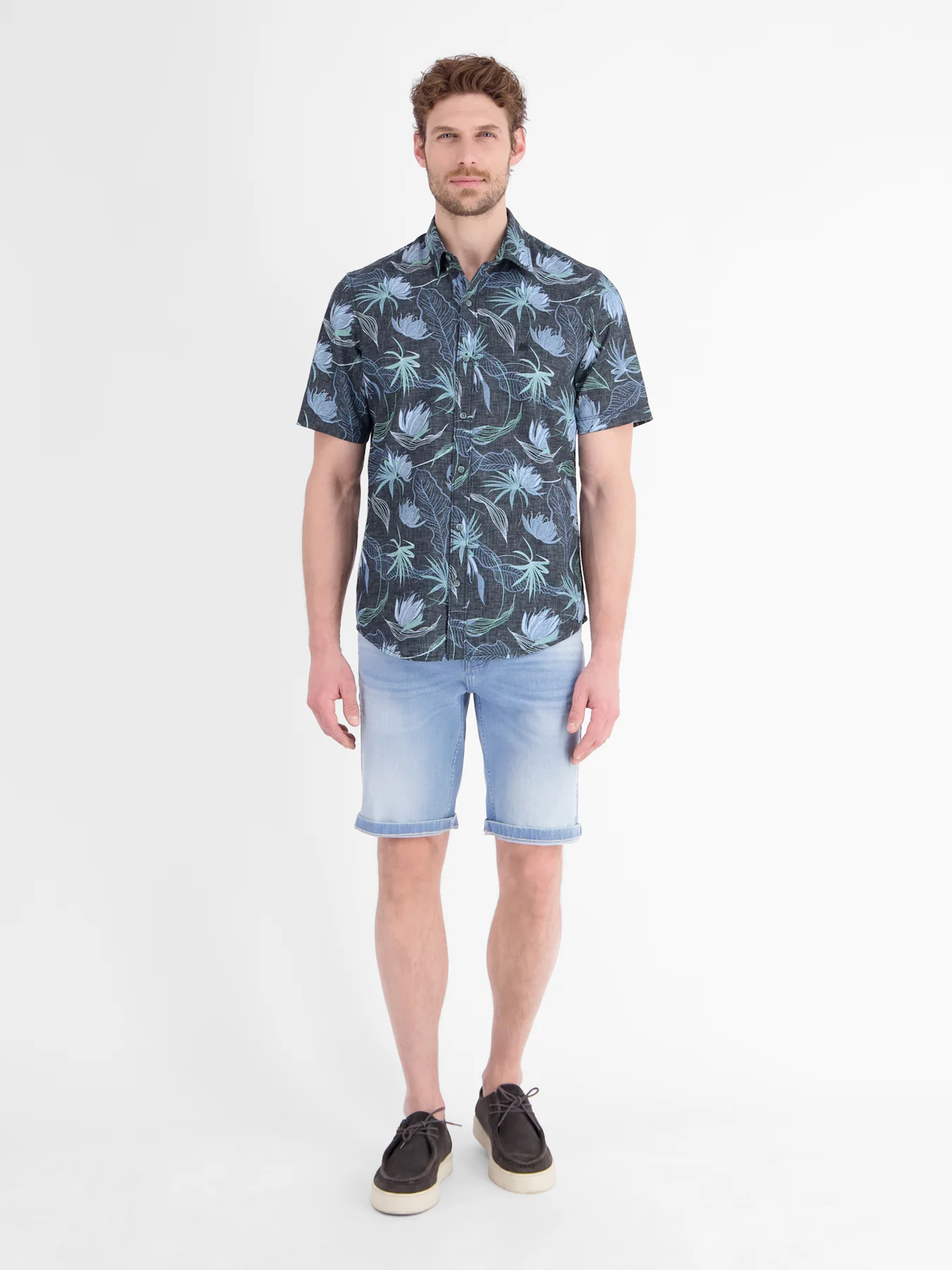 Lerros Overhemd Bloemenprint - Classic Navy