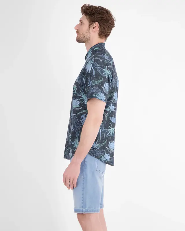 Lerros Overhemd Bloemenprint - Classic Navy
