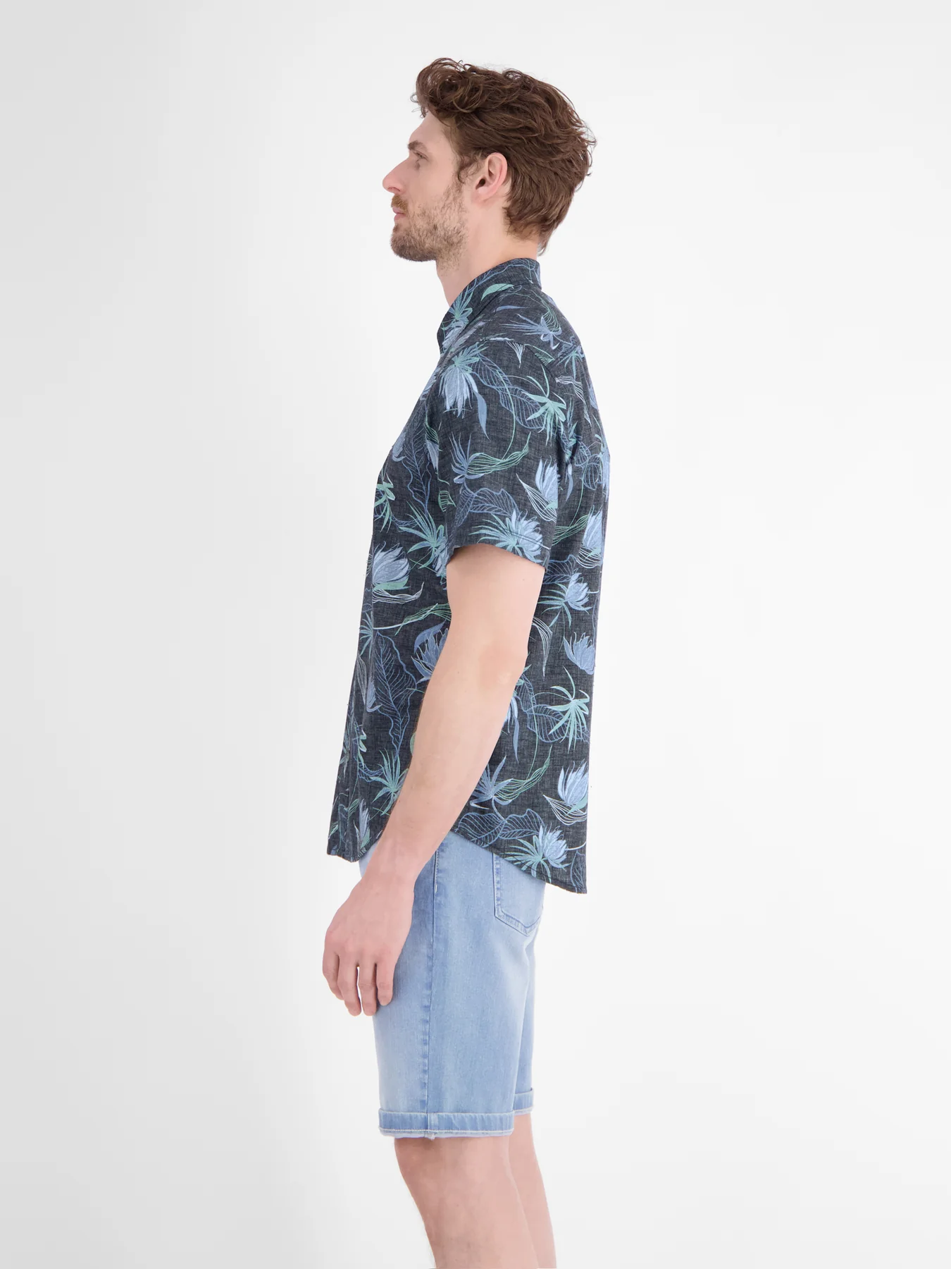 Lerros Hemd Blumenprint - Classic Navy