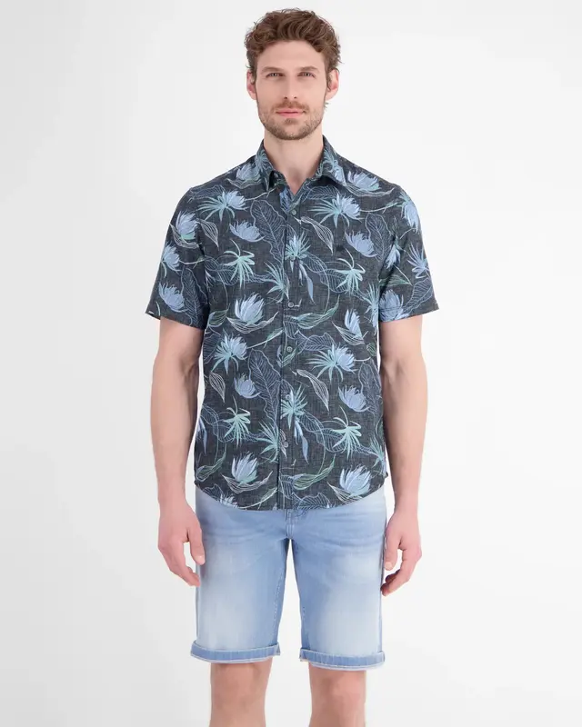 Lerros Hemd Blumenprint - Classic Navy