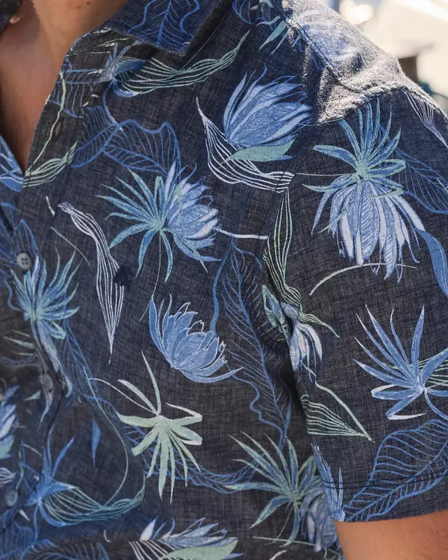 Lerros Hemd Blumenprint - Classic Navy