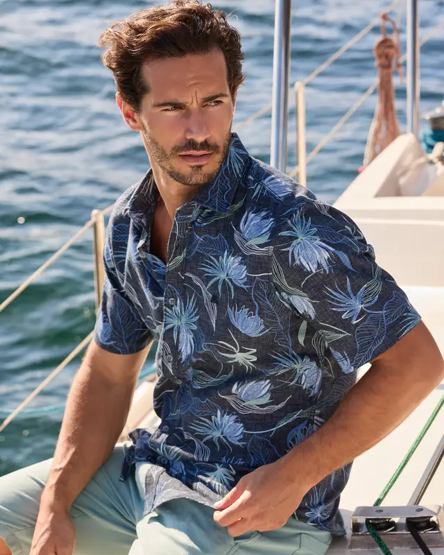 Lerros Shirt Floral Print - Classic Navy