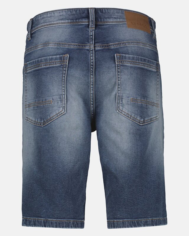 Lerros Denim Short, Baxter Stijl - Mid Blue Used Wash