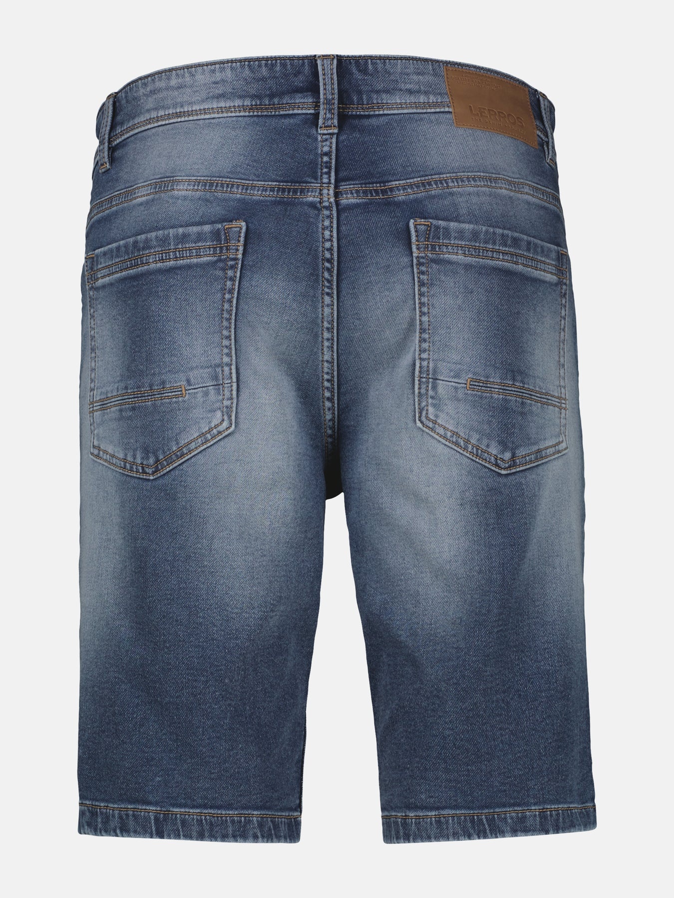 Lerros Denim Short, Baxter Style - Mid Blue Used Wash